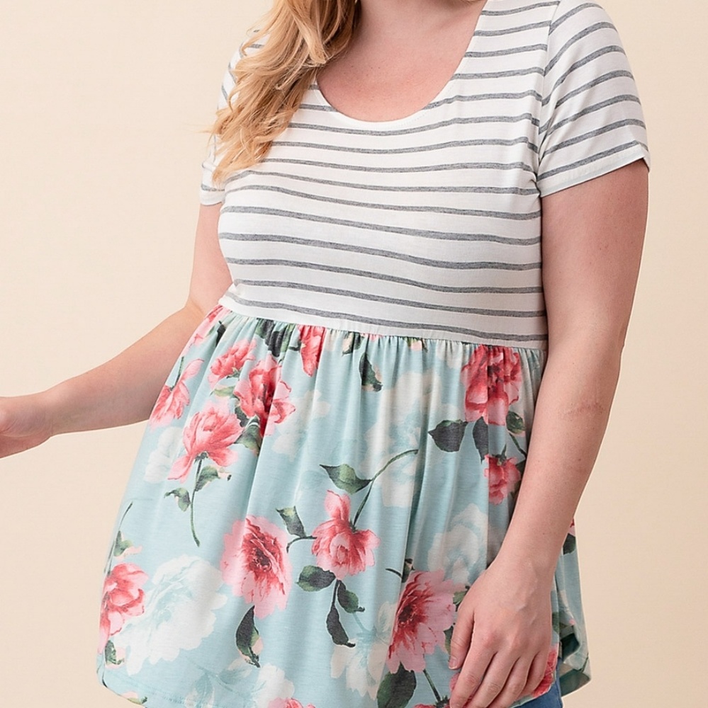 Stripes and floral babydoll
